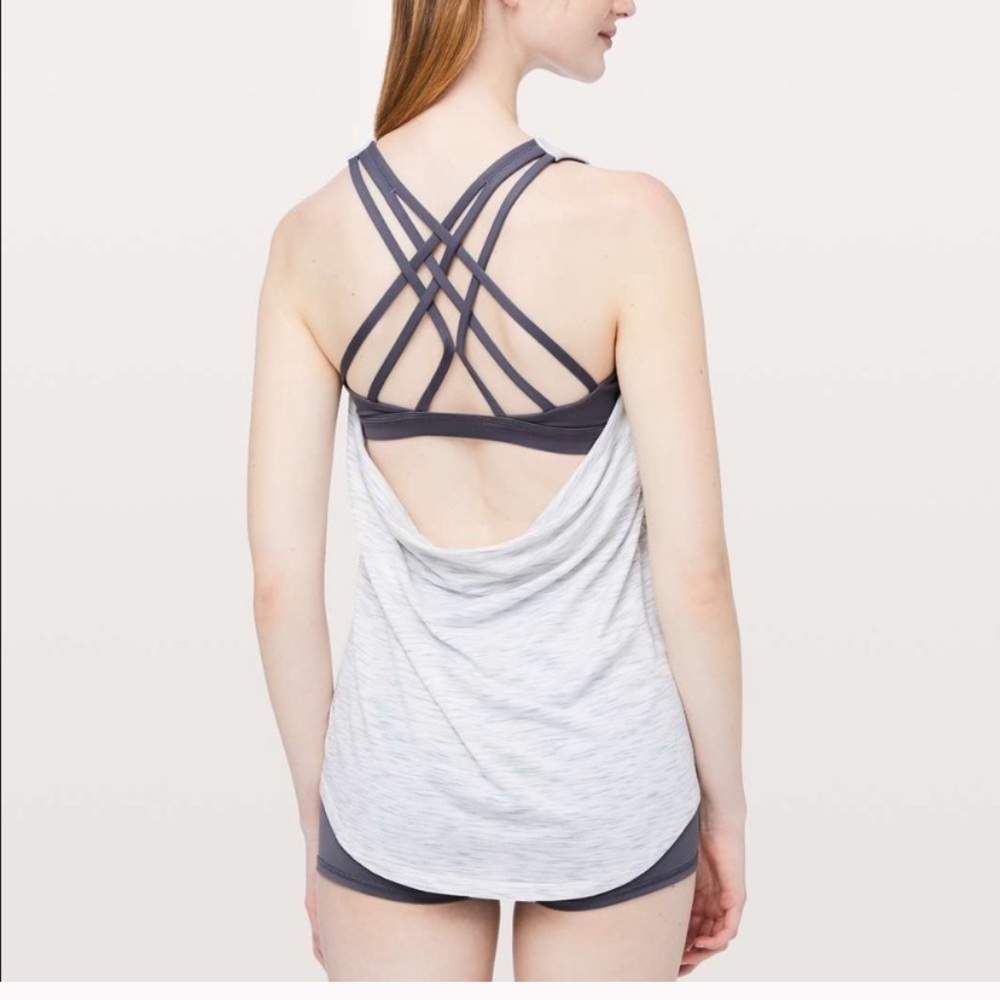 lululemon open back tank size 12 with built in bra